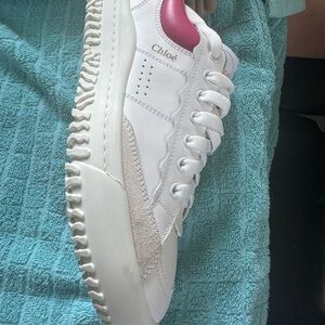 White and Pink Women's Sneakers